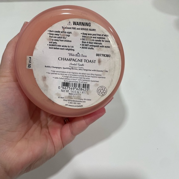 White Barn Champagne Toast Candle - Soft Peach - Picture 3 of 3